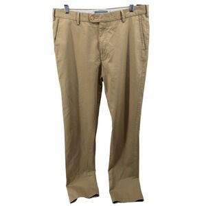 Peter Millar Mens Khaki Chinos Flat Front‎ Pants Size 36